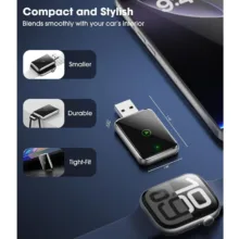 کارپلی و اندروید اتو مدل Wireless CarPlay/Android Auto Q1J به همراه مبدل USB به USB-C