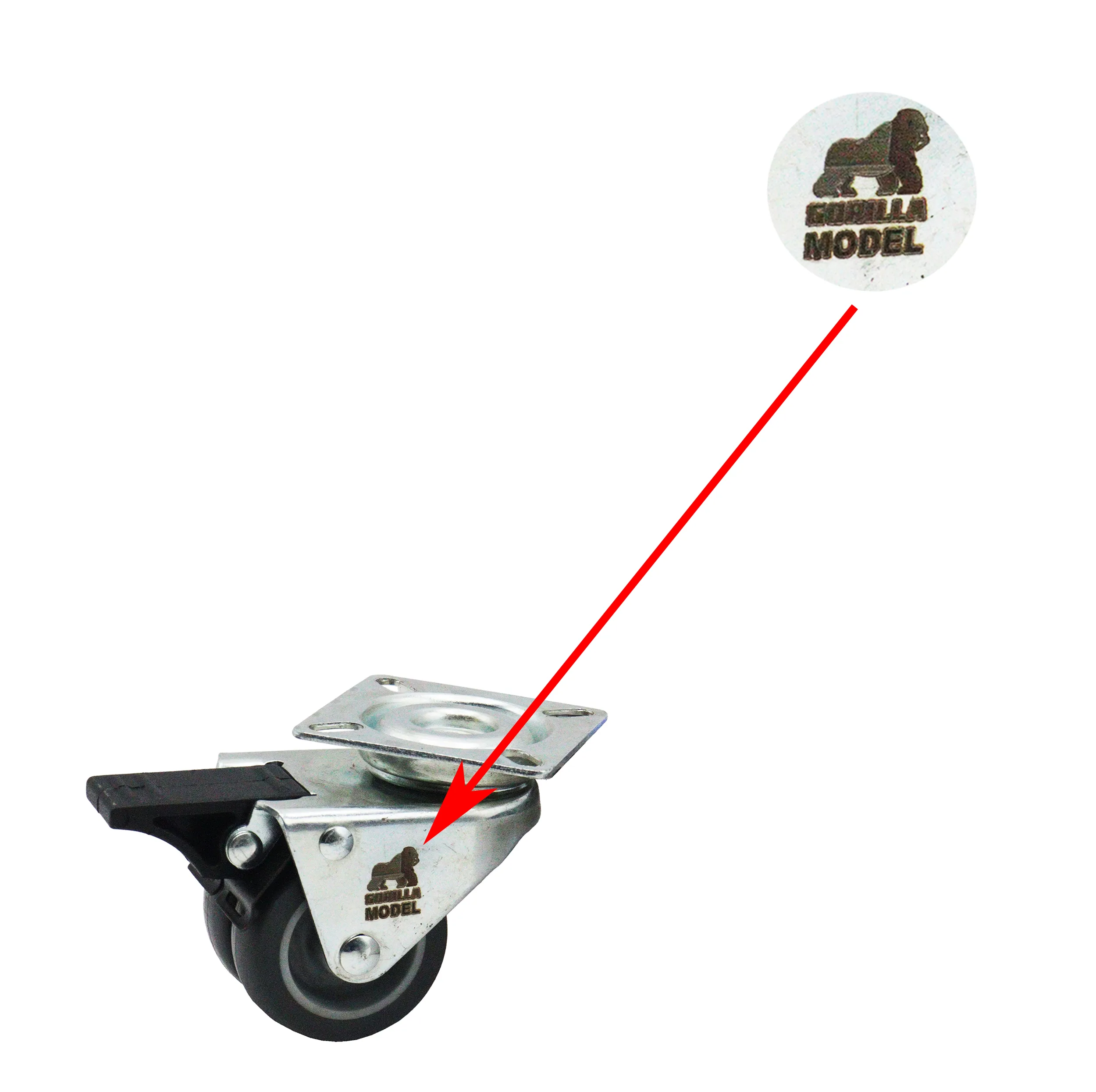 چرخ گردان مدل گوریلا کد YP-2GHOLO-LASTIKI-50MM