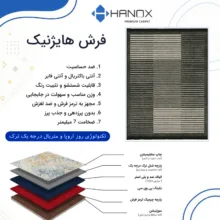 فرش ماشینی 1000 شانه هانوکس زمینه خاکستری حاشیه طوسی کرم مدل مینیمال کد HANM.0018.3