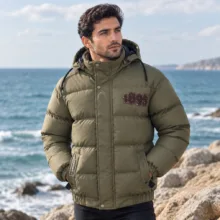 کاپشن مردانه باکسی چرم سیلیکونی کد Da-Km-Az-1895-SS-1008