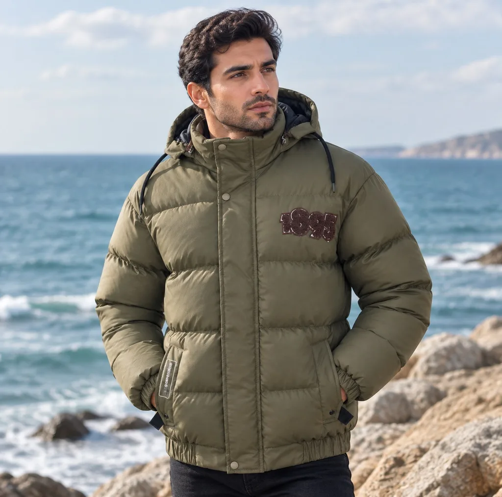 کاپشن مردانه باکسی چرم سیلیکونی کد Da-Km-Az-1895-SS-1008