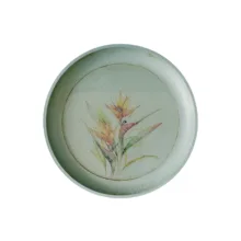 سینی بدون دسته مدل گل آبرنگی سایز 20*20 سانتی متر