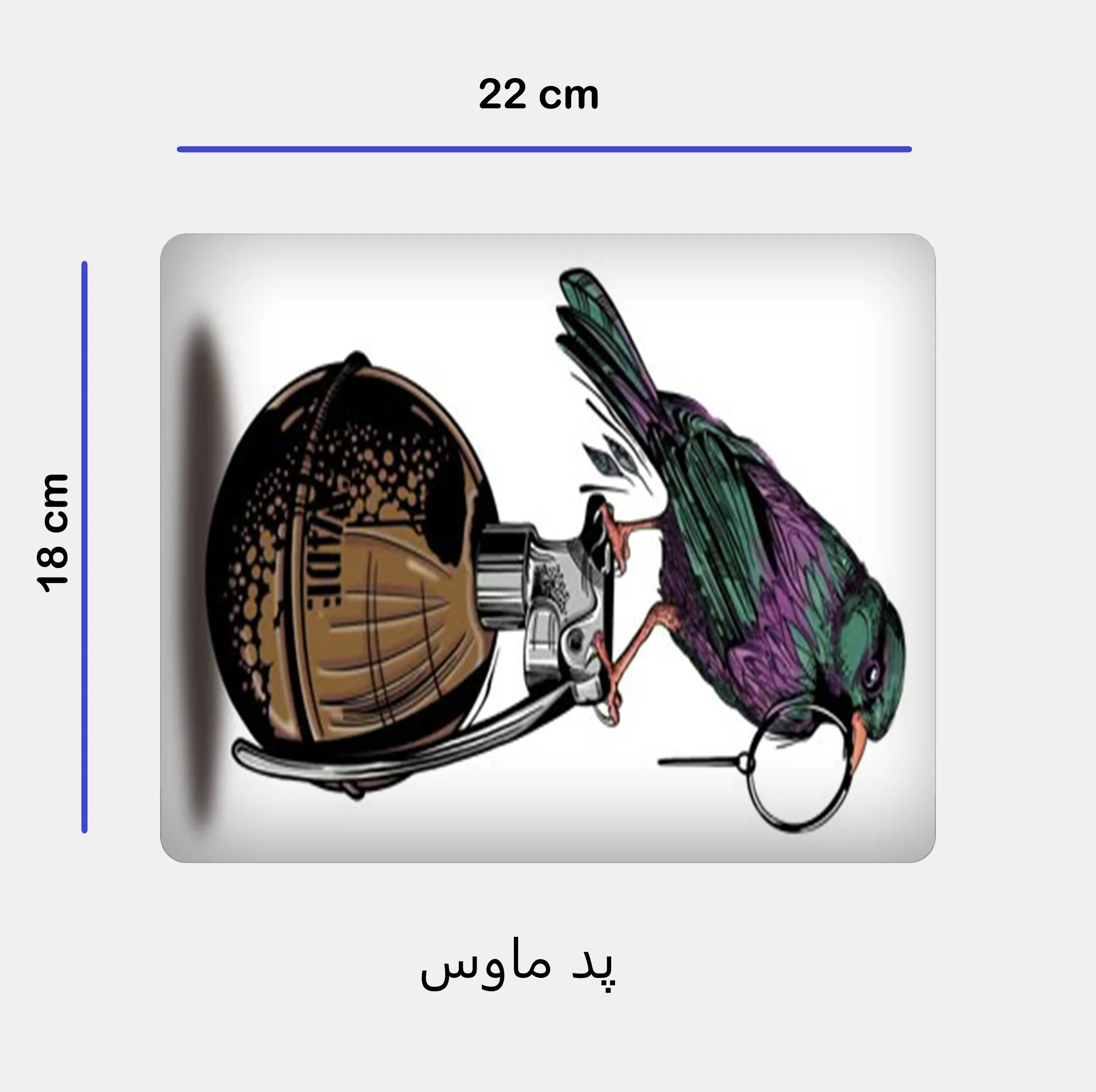 ماگ طرح پرنده کد 104 به همراه زیر لیوانی و پد ماوس