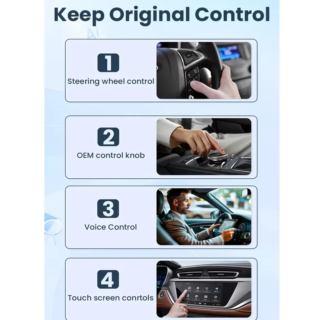 کارپلی و اندروید اتو مدل CP/AA M10 2in1 Carplay/Android Auto به همراه مبدل USB به USB-C