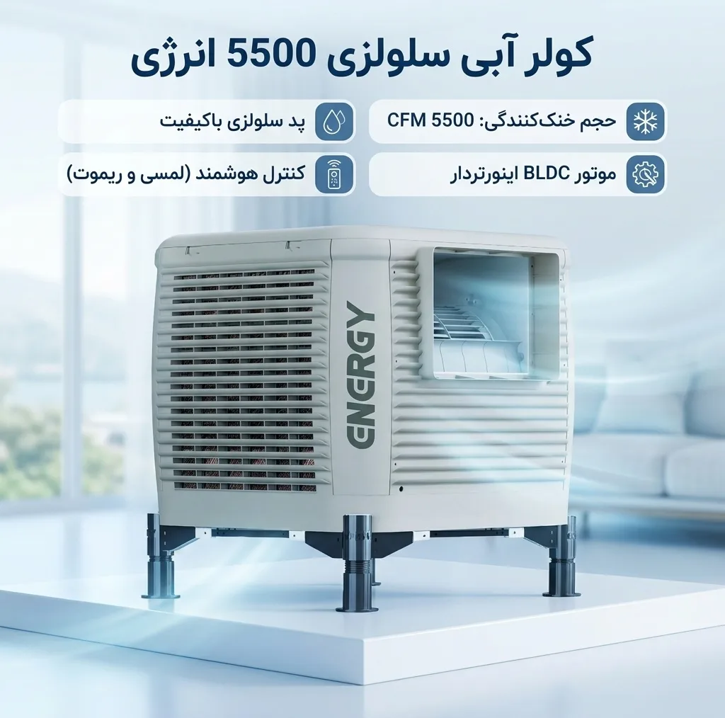 کولر آبی سلولزی 5500 انرژی مدل پلیمری EC 0550PB BLDC