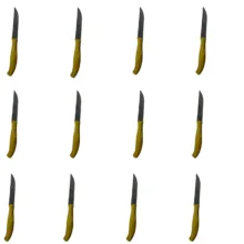 چاقو میوه خوری دفنی مدل دسته چوبی کد SMT-12PCS مجموعه 12 عددی