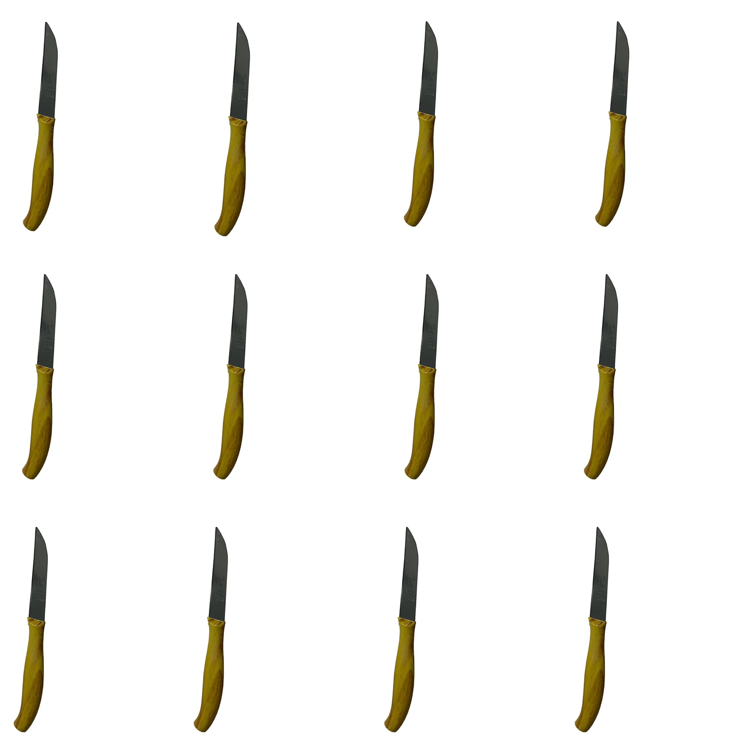 چاقو میوه خوری دفنی مدل دسته چوبی کد SMT-12PCS مجموعه 12 عددی