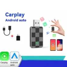 کارپلی و اندروید اتو مدل Wireless CarPlay/Android Auto به همراه مبدل USB به USB-C و کابل افزایش طول USB