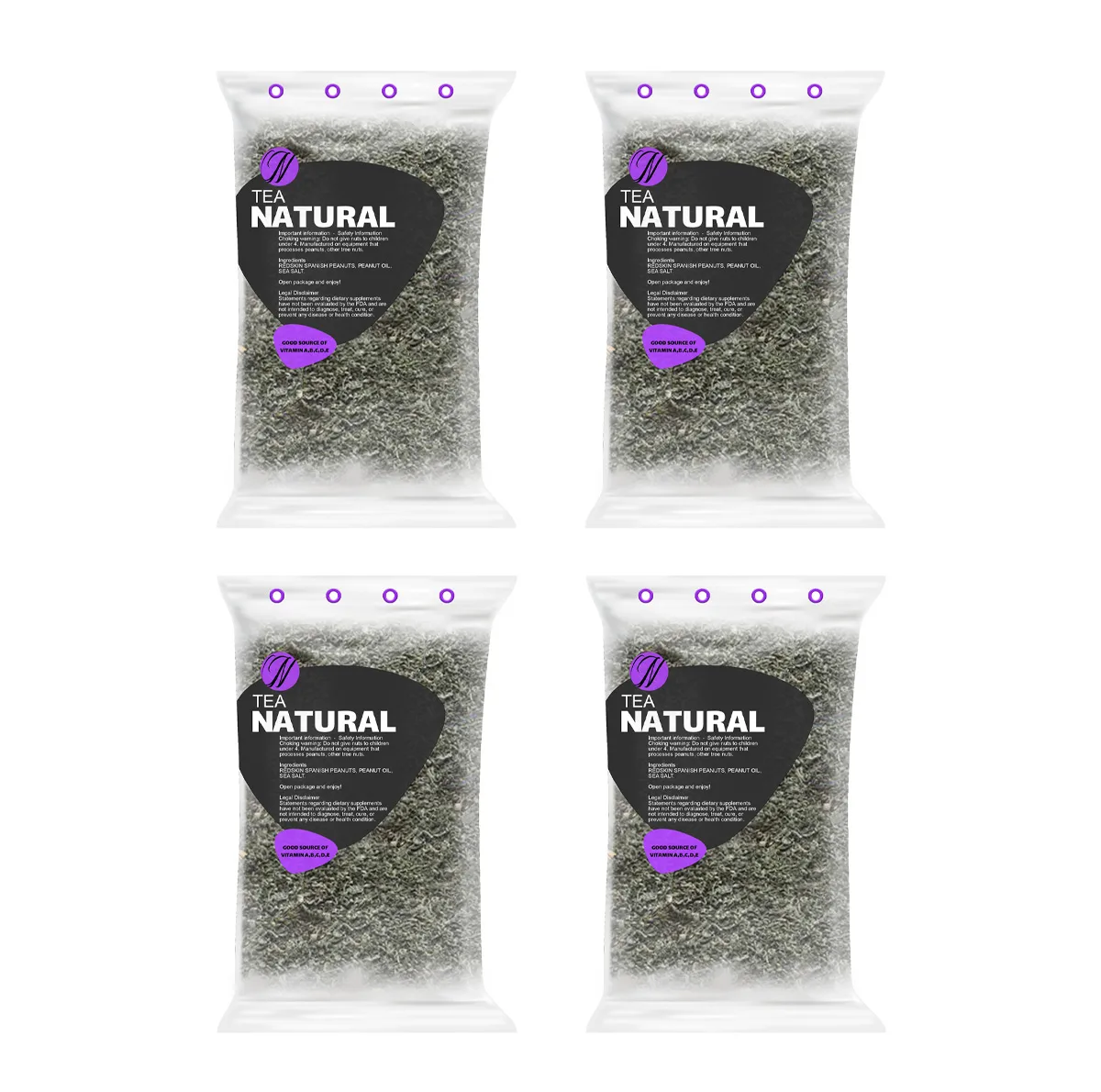 چای سبز ماش دانه ای نچرال - 250 گرم بسته 4 عددی