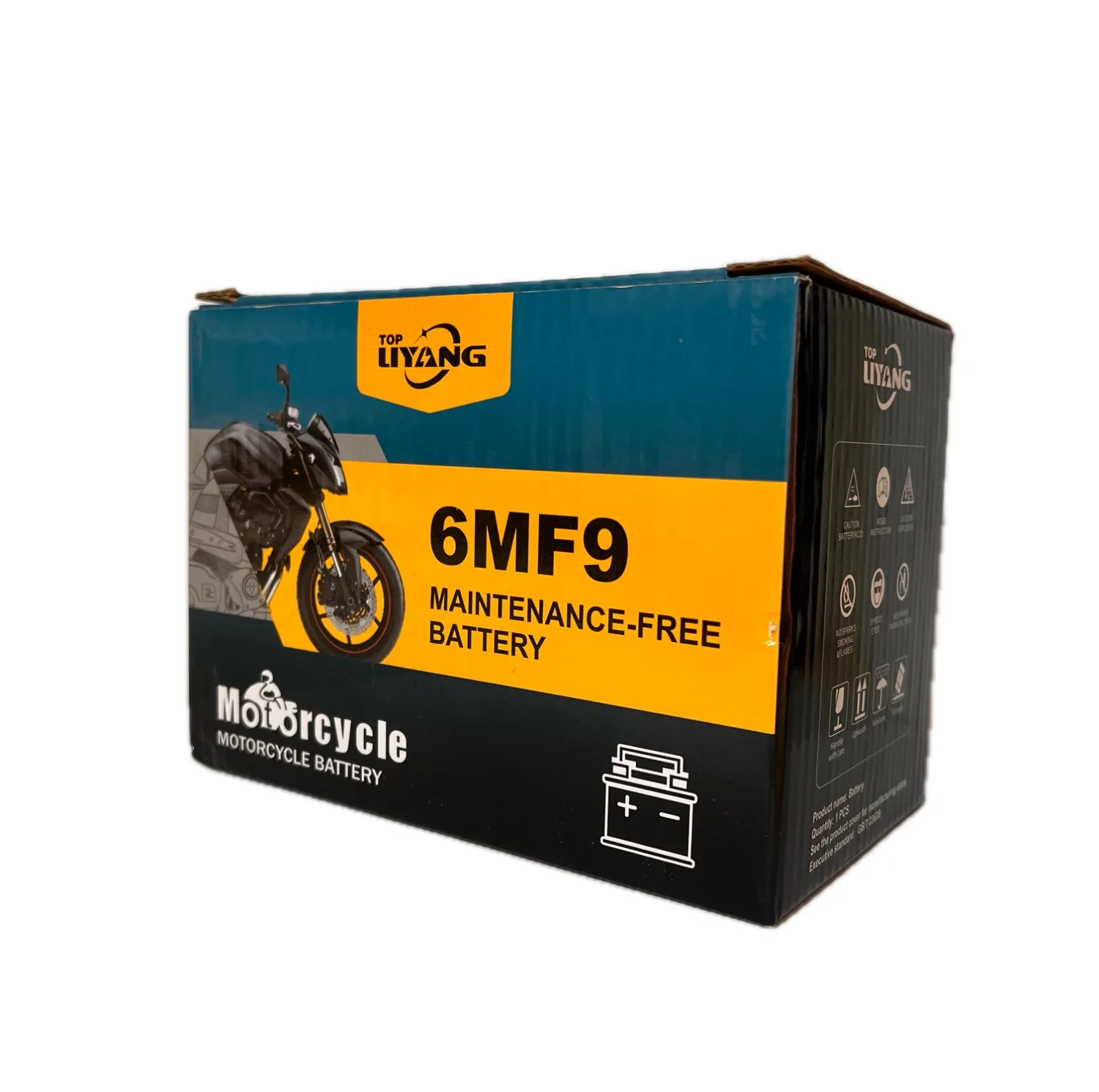 باتری موتورسیکلت 12 ولت 9 آمپر تاپ لیانگ مدل 12v9ah کوتاه