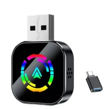 کارپلی و اندروید اتو مدل Wireless CarPlay/Android Auto Q1AS به همراه مبدل USB به USB-C