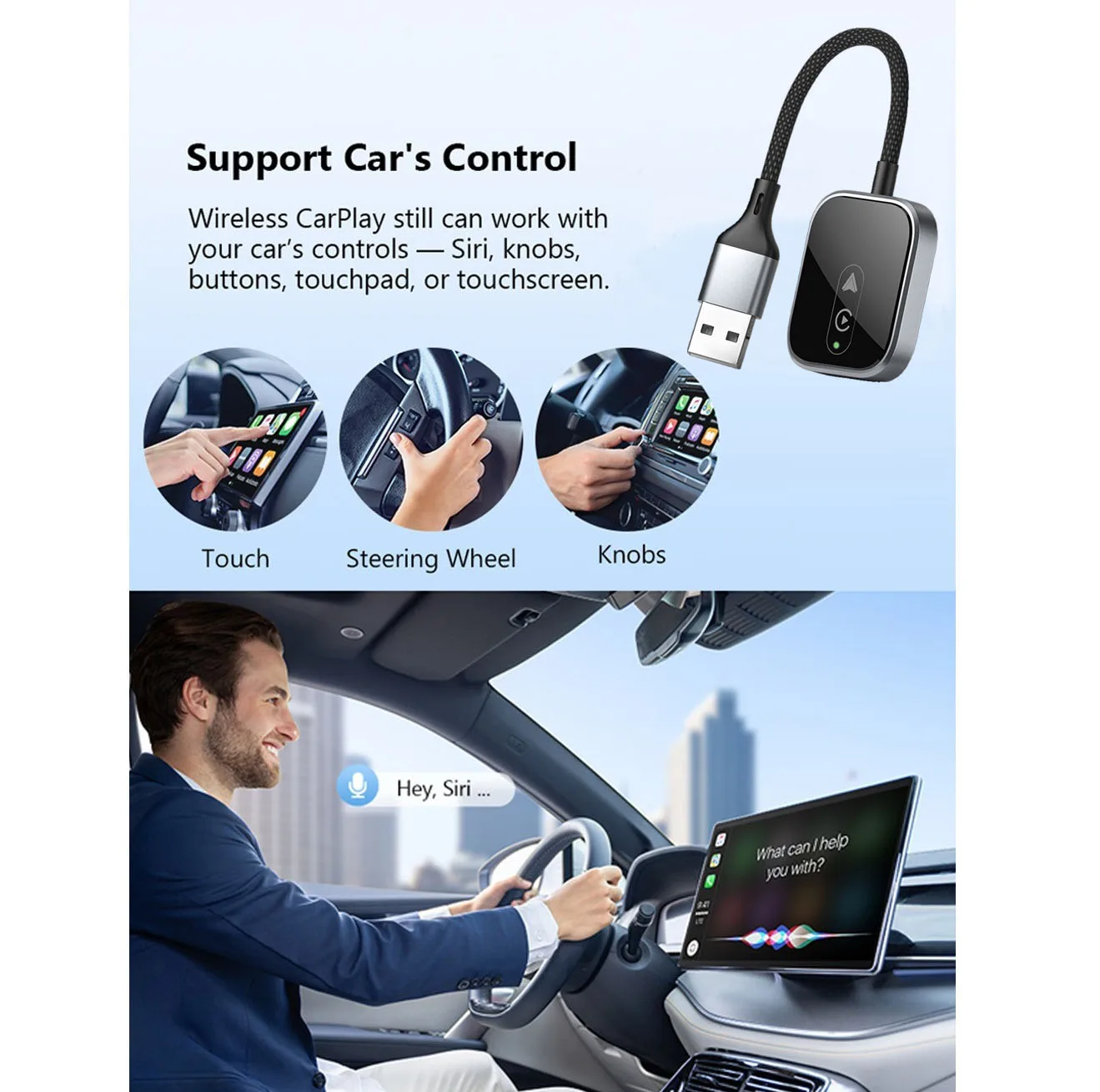 کارپلی و اندروید اتو مدل Carplay/Android Auto به همراه مبدل USB به Type-C