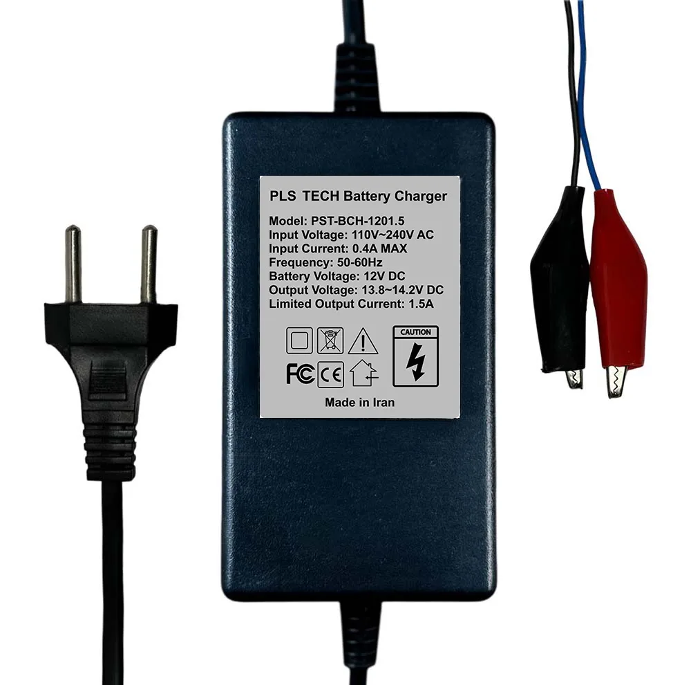 شارژر باتری 12 ولت 1.5 آمپر مدل PST-BCH-1201.5-V02