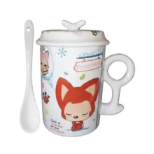 ماگ مدل Kitty به همراه درب و قاشق