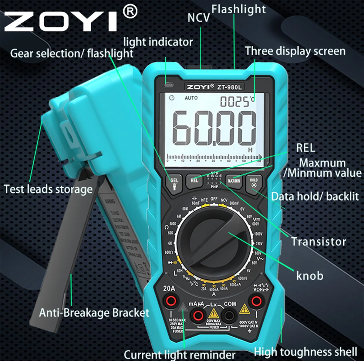ال سی آر متر و مولتی متر زویی مدل ZT-980L