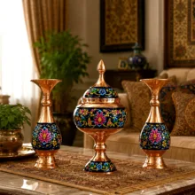 ست هدیه نگارستان نيلی مدل مس و پرداز کد JR-1623gold