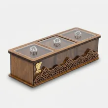 جعبه پذیرایی 3 خانه نارسی کد 03، مدل لوکسی، جنس MDF