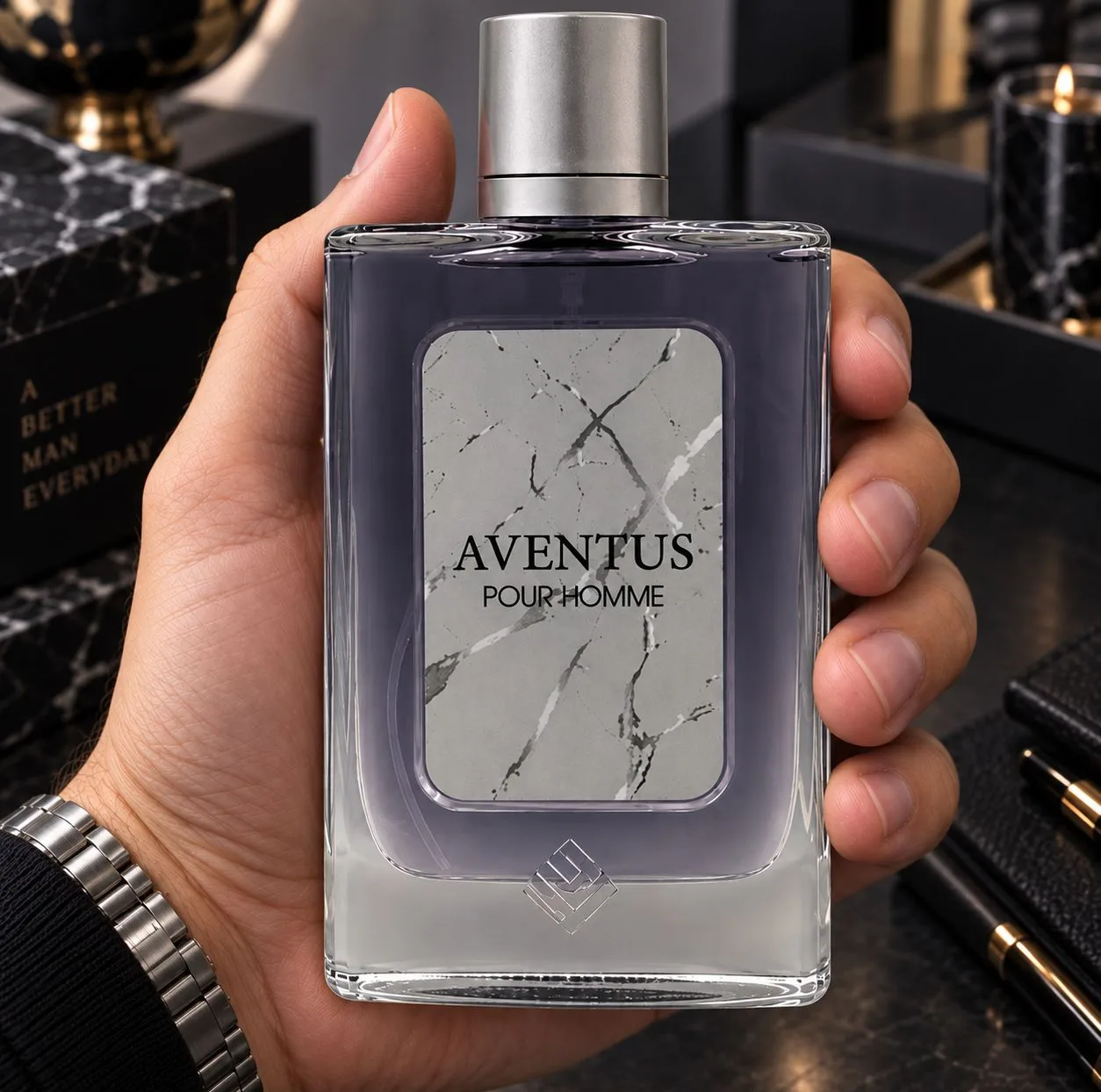 ادو پرفیوم مردانه وودی سنس مدل Aventus با رایحه تند و خنک حجم 100 میلی لیتر