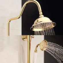 سردوش حمام پاپیروس مدل استیل New-Luxury مجموعه 2 عددی