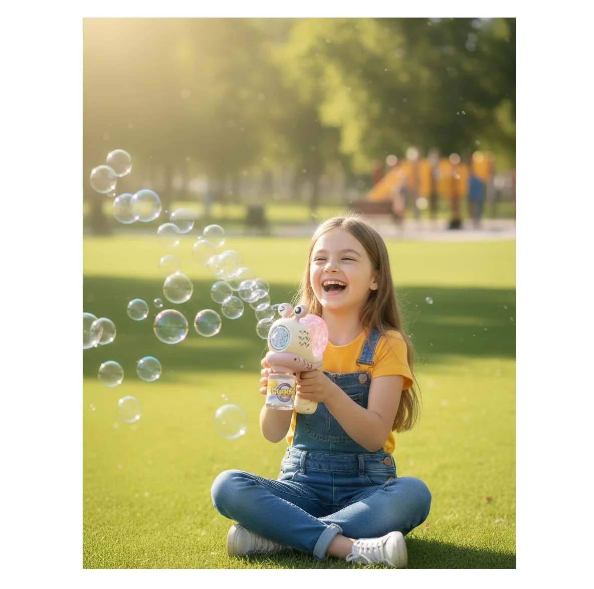 حباب ساز مدل تفنگی موزیکال چراغدار شارژی طرح حلزونی کد SNAIL GUN TRB