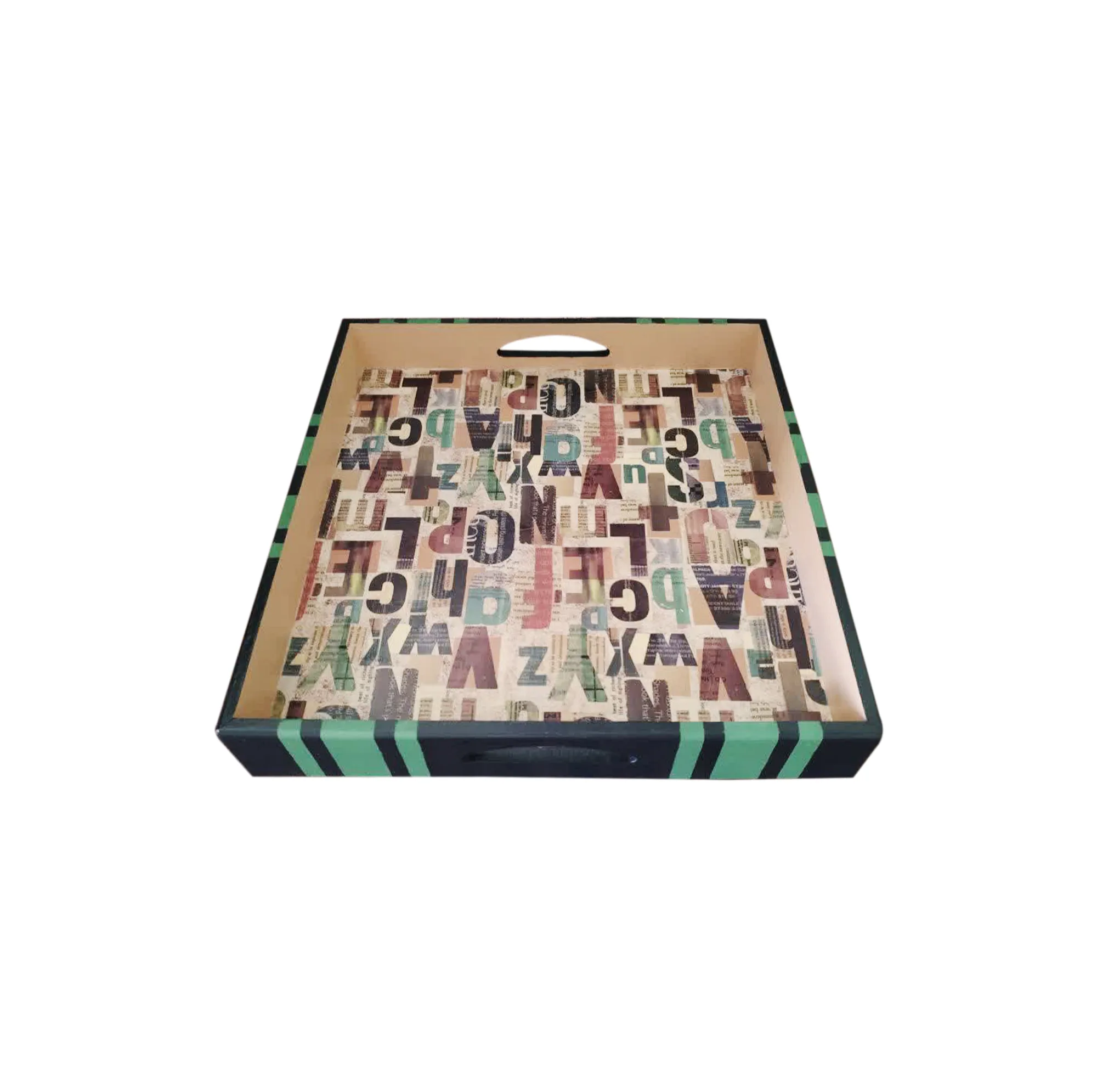 سینی دسته دار مدل آلفابتیک 2 سایز 32*32 سانتی متر