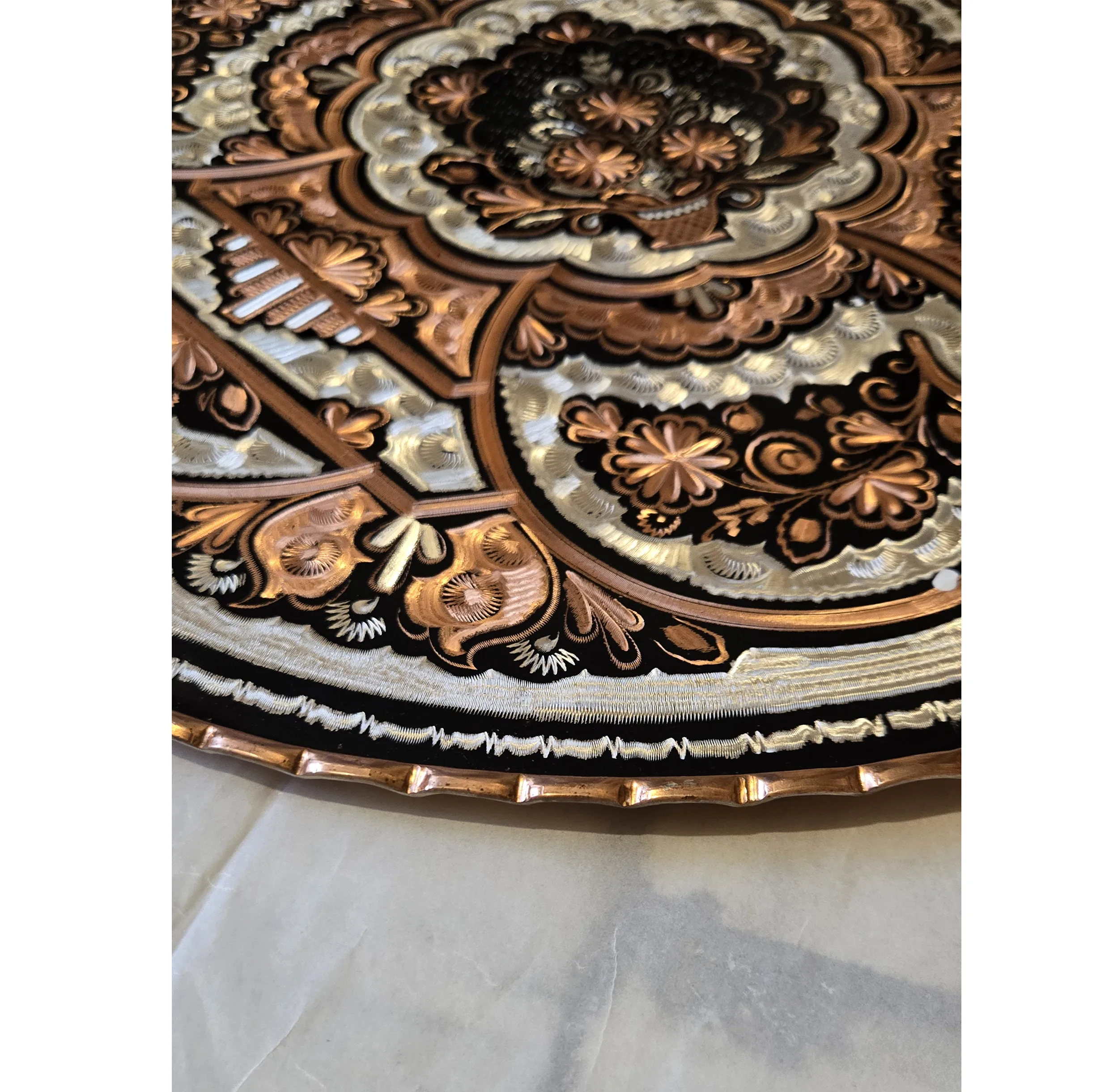 سینی میناکاری مدل لب کنگره ای کد 0193