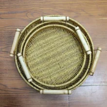 سینی طرح حصیری مدل گرد مجموعه 3 عددی