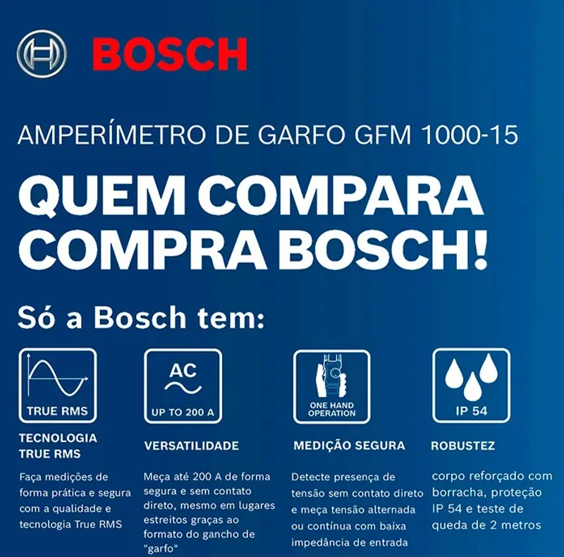 مولتی متر کلمپی دیجیتال 200 آمپر بوش مدل GFM 1000-15 کد 0601077400