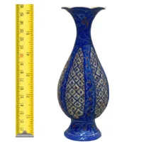 گلدان میناکاری اسماعیلی مدل خمره ای طرح نقش برجسته کد 841159-8