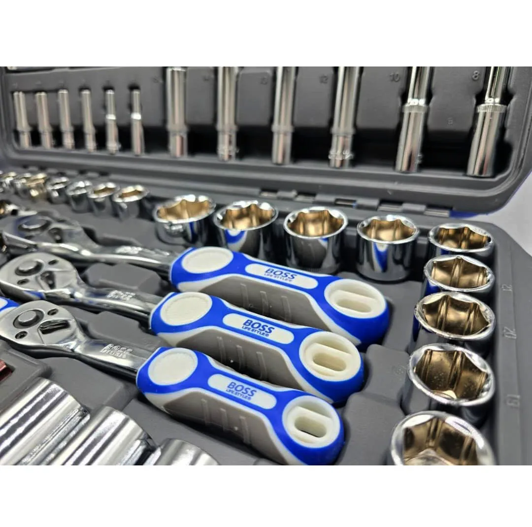 آچار بکس باس مدل BS-128 مجموعه صنعتی 128 عددی