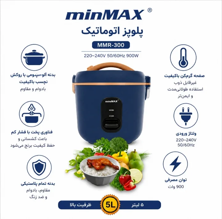 پلوپز 6 نفره مین مکس مدل MMT300