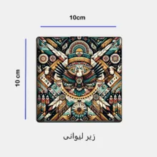 ست ماگ سرامیکی به همراه زیر لیوانی و پدماوس مدل نقش عقاب کد 399
