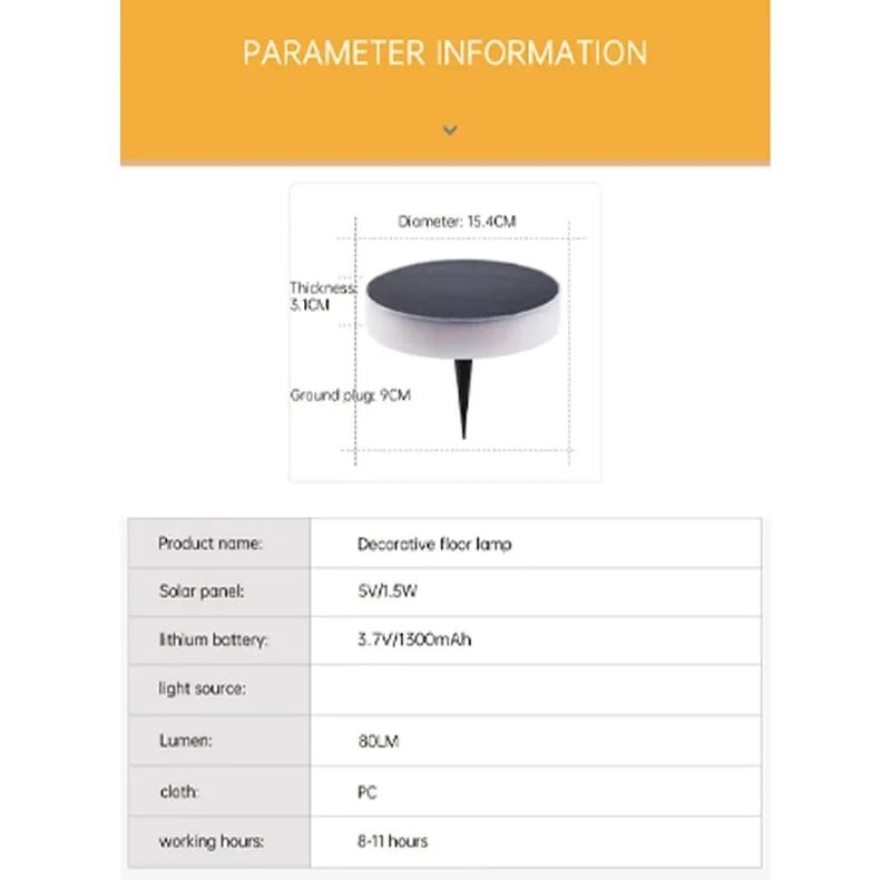 چراغ پارکی خورشیدی مدل Solar CWW