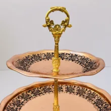 شیرینی خوری مسی مدل قلم زنی کد ZH131.3