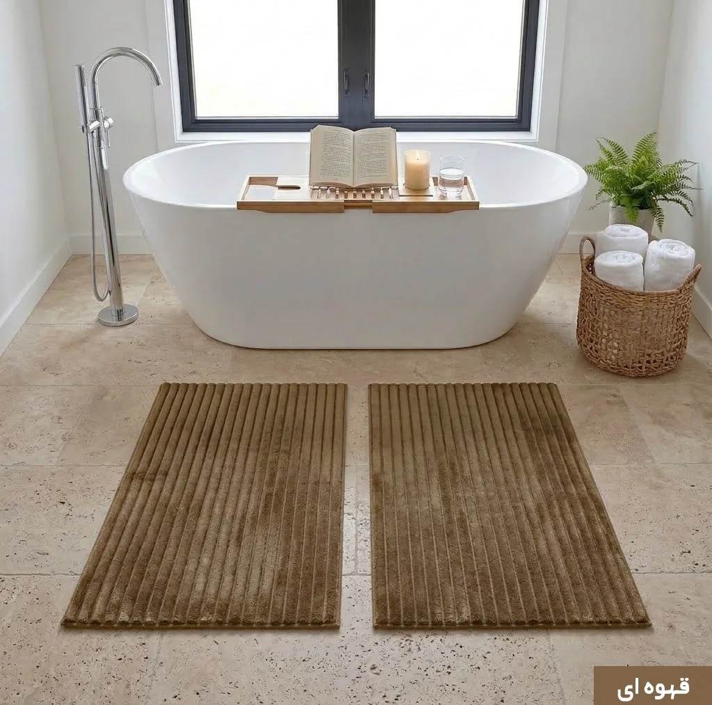 پادری وینوما مدل 4 لایه مخمل استرایپ سایز 50×100 سانتی متر مناسب برای فضای داخلی بسته 2 عددی