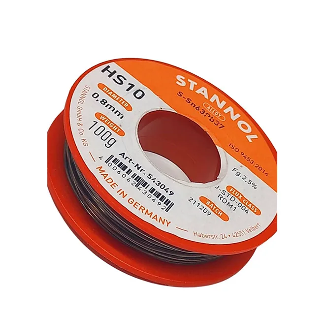 سیم لحیم استانول مدل 0.8mm-SN63PB37 وزن 100 گرم