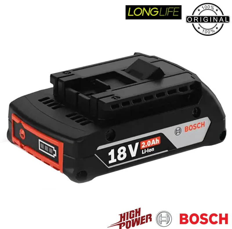 باتری لیتیومی 18 ولت 2 آمپر ساعت بوش مدل GBA 18V 2.0 AH - AMP Share مجموعه 2 عددی