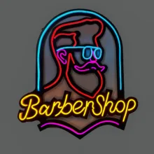 چراغ دیواری مدل نئونی طرح Barber Shop