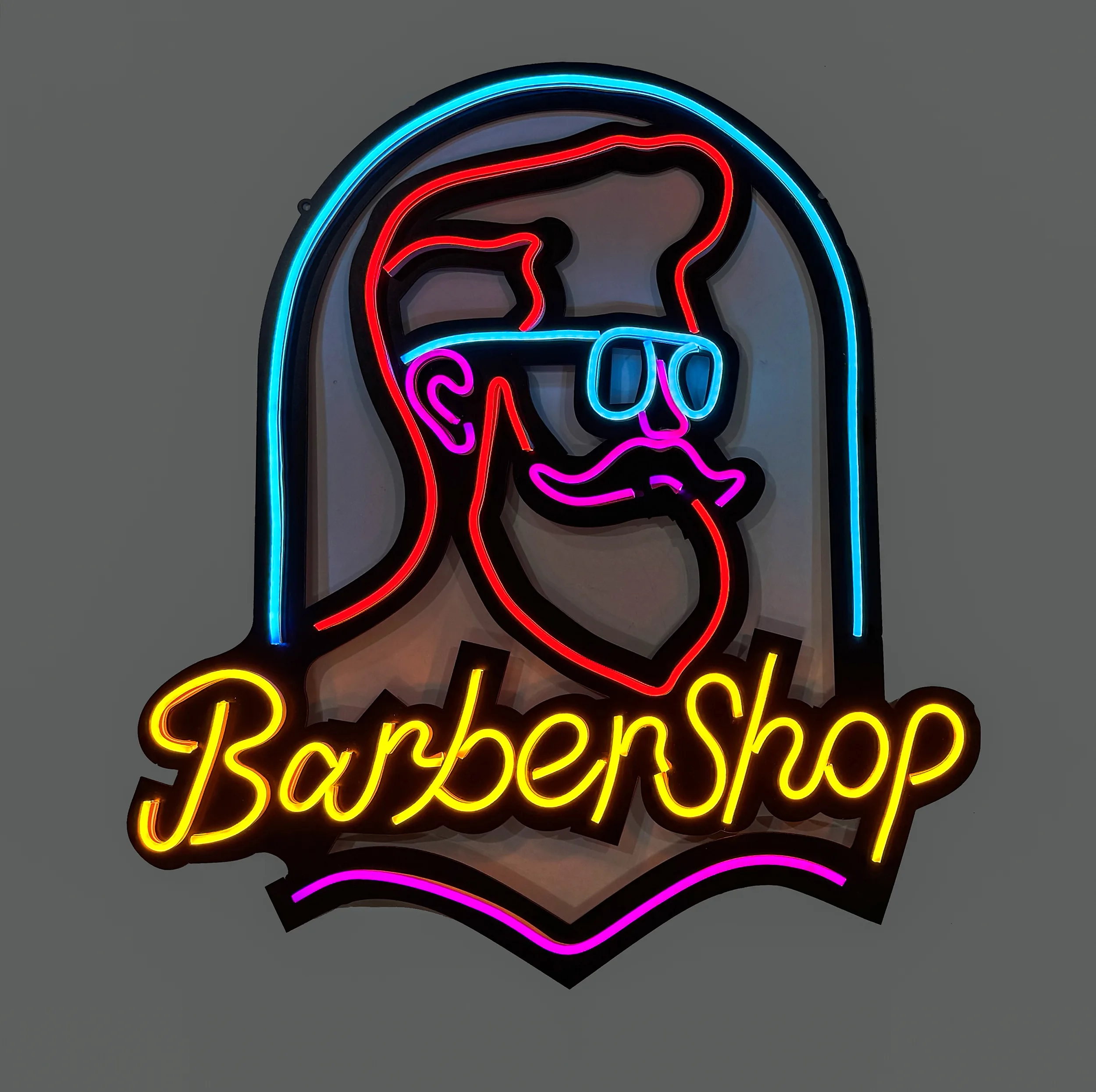 چراغ دیواری مدل نئونی طرح Barber Shop