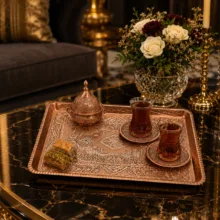 سینی مسی مدل زنجان الماس تراشی