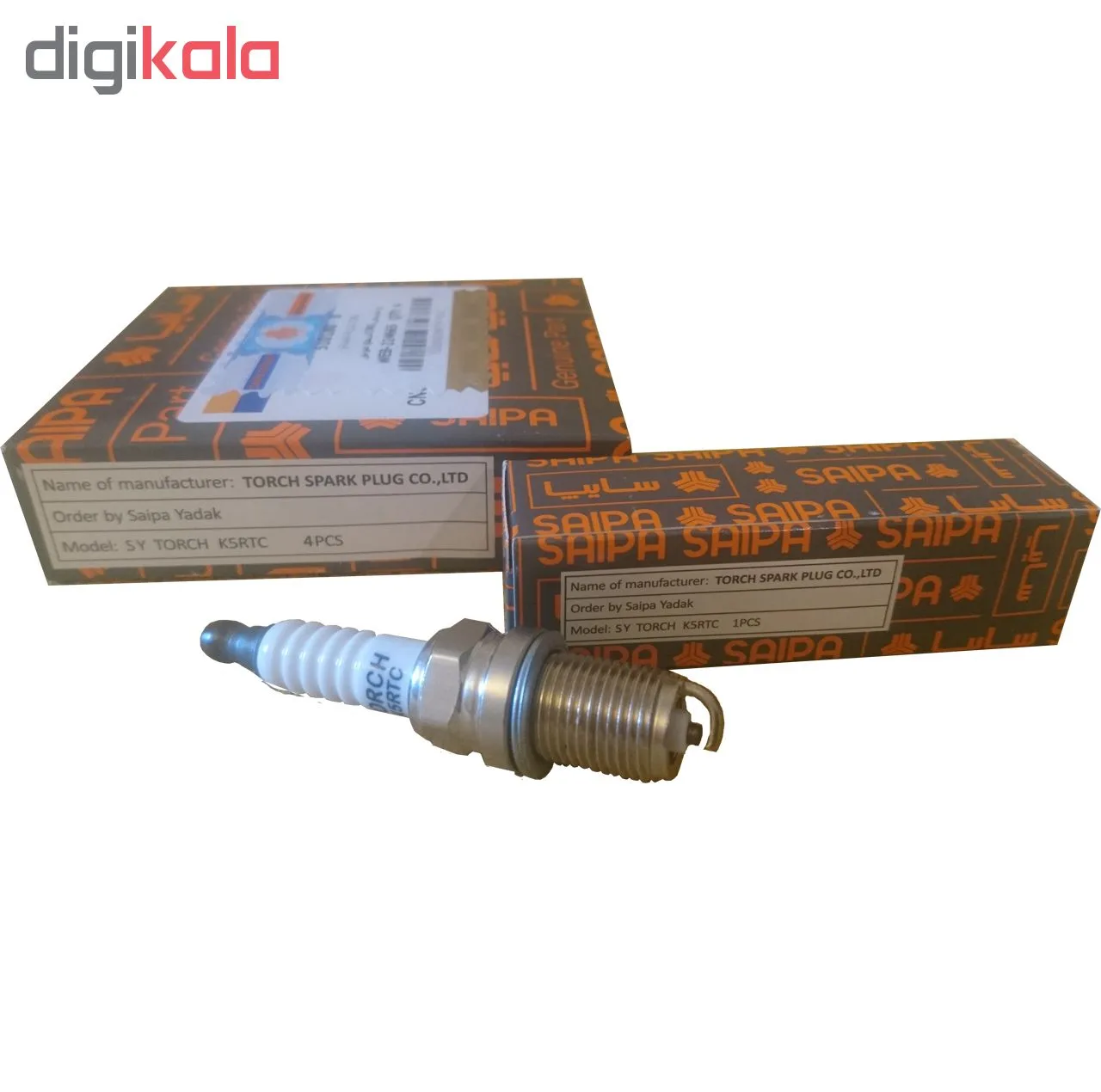 شمع خودرو مدل K5RTC مناسب برای پراید و تیبا، بنزینی و دوگانه سوز، بسته 4 عددی