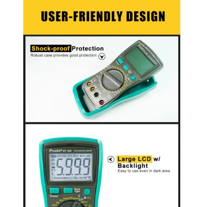 مولتی متر دیجیتال پروسکیت مدل MT-1280