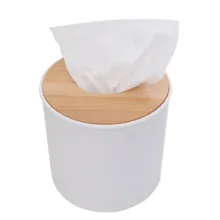 جای دستمال کاغذی مدل گرد درب بامبو کد DGQ50303001