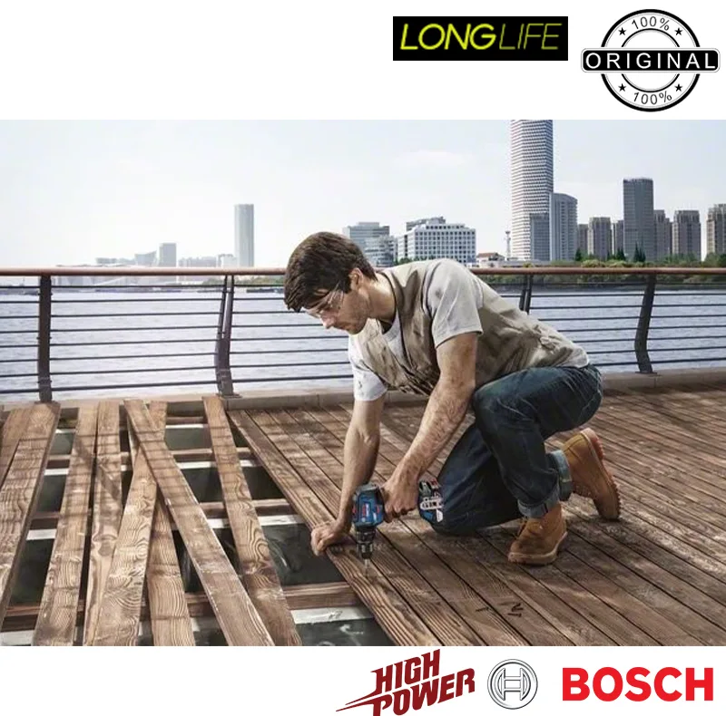 پیچ گوشتی شارژی چکشی 18 ولت بوش مدل فوق حرفه ای GSB 18V-50 Brushless + 3 Battery