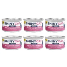 کنسرو غذای گربه بالغ جیم کت مدل Cat Canned Food With Chicken & Shrimp طعم مرغ و میگو وزن 70 گرم بسته 6 عددی