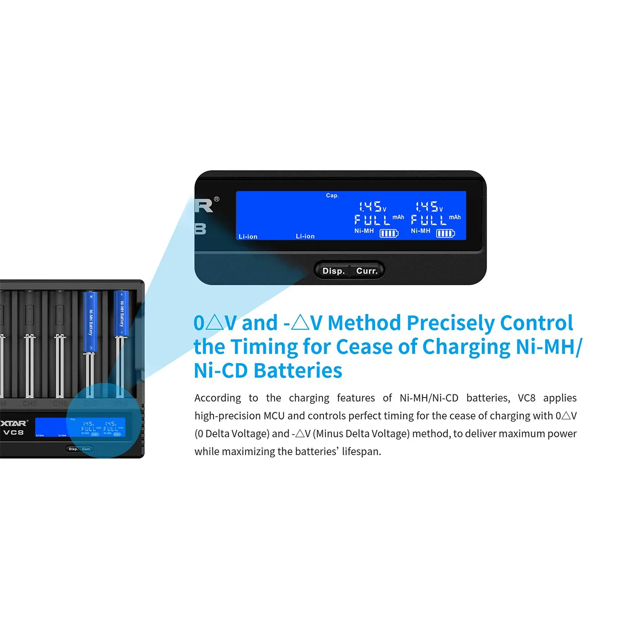 شارژر باتری اکستار مدل VC8
