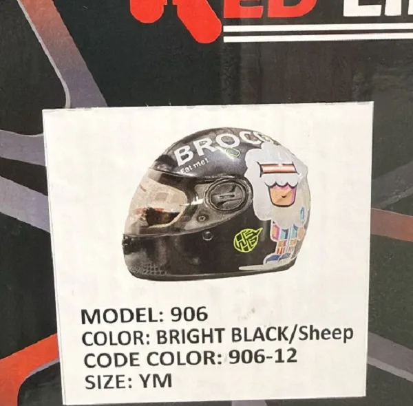 کلاه کاسکت بچه گانه ردلاین مدل 906 BRIGHT BLACK / Sheep