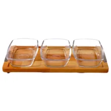 اردو خوری لیمون مدل پایه چوبی کد 2252 مجموعه 3 عددی