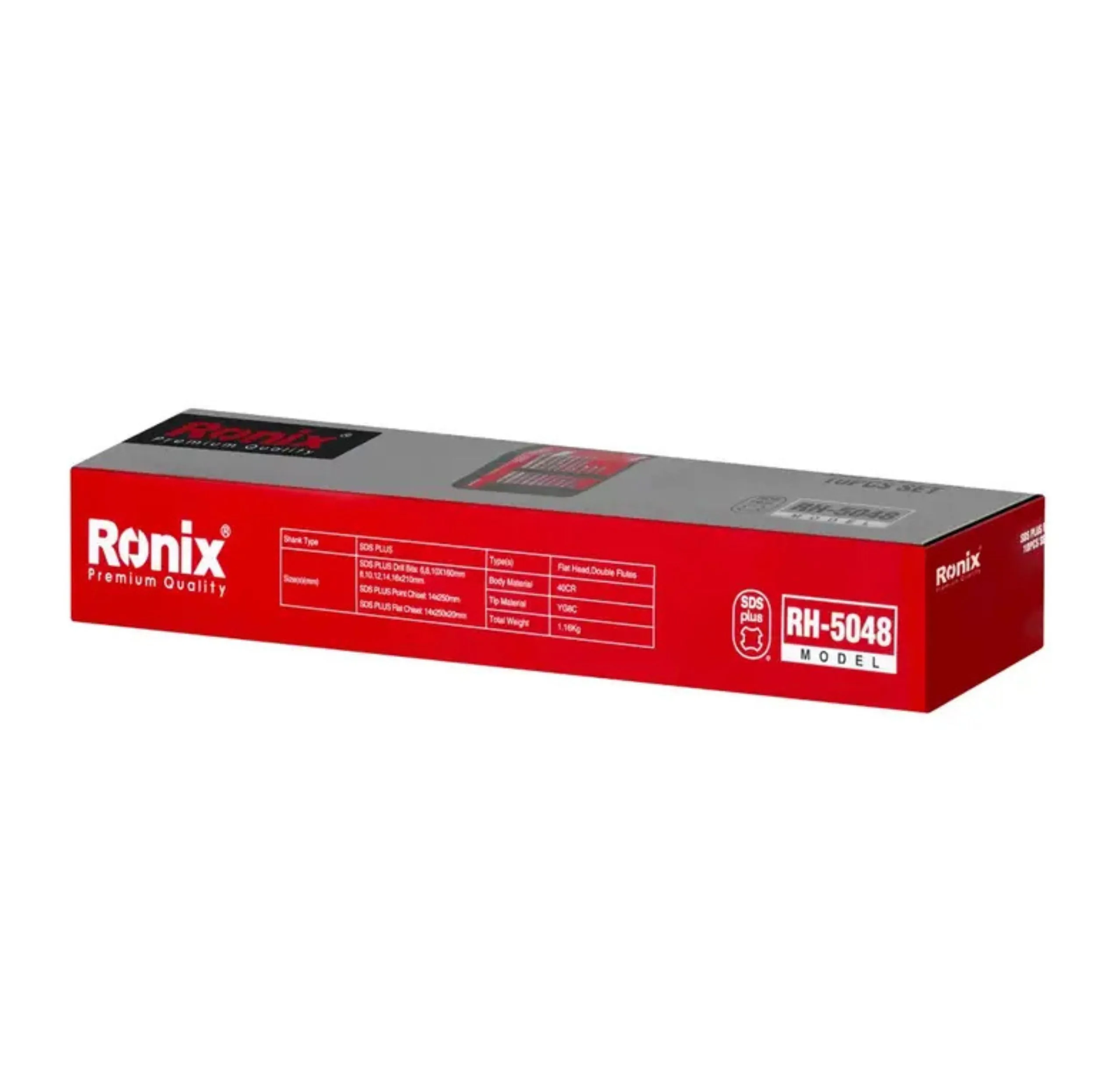 ست مته و قلم چهار شیار رونیکس مدل RH-5048 سایز 8 تا 16 میلیمتر مجموعه 10 عددی