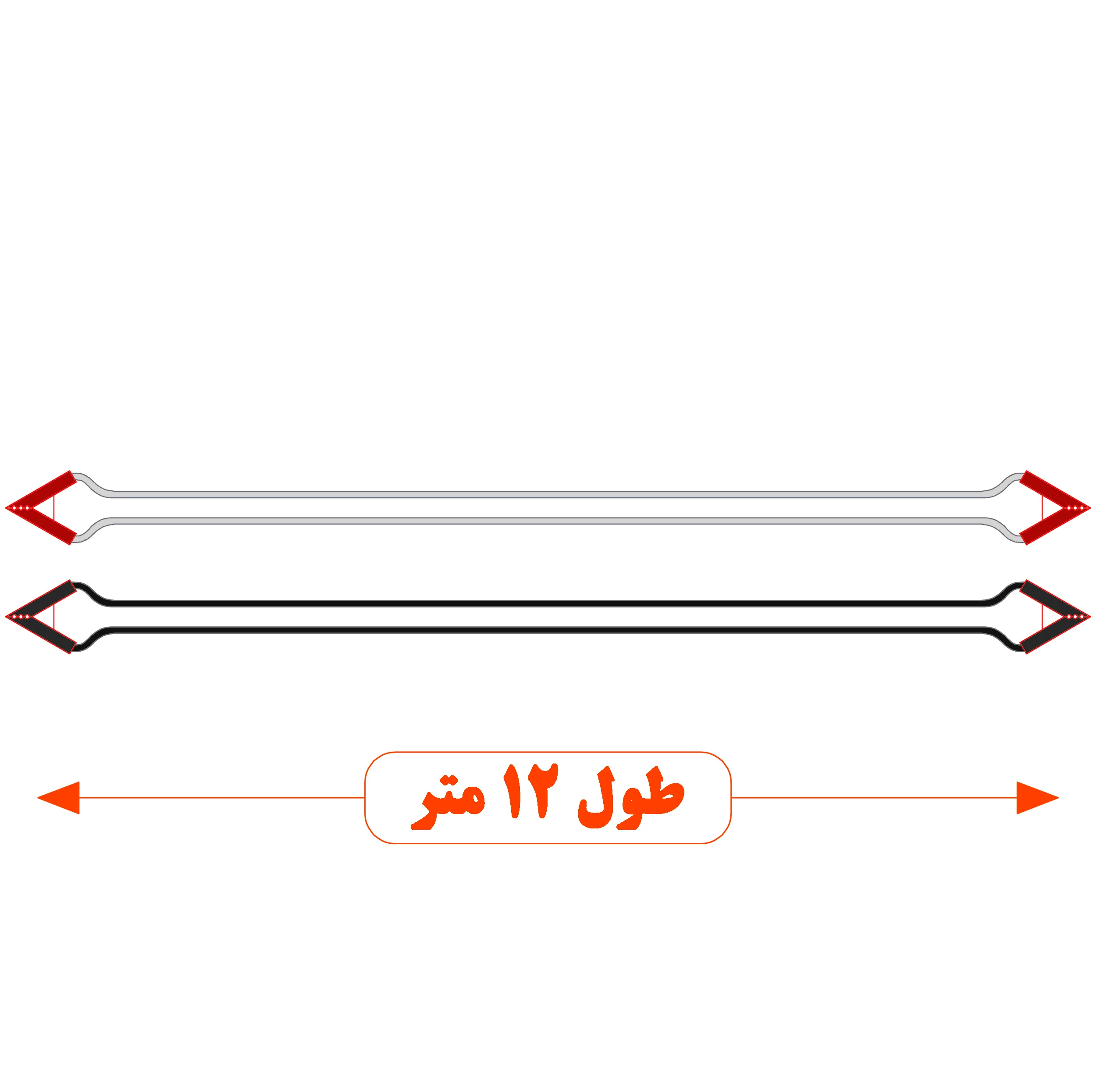 کابل اتصال باتری به باتری خودرو مدل DURACELL 950A-12m مجموعه دو عددی